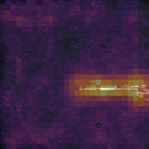 PatchCore anomaly heatmap (p99 score 0.402)