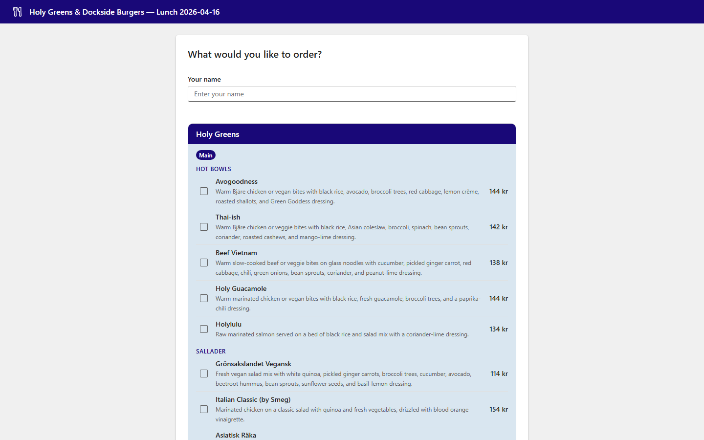 Poll page for team members